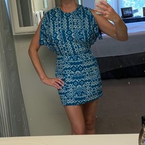 Wren silk blue mini dress